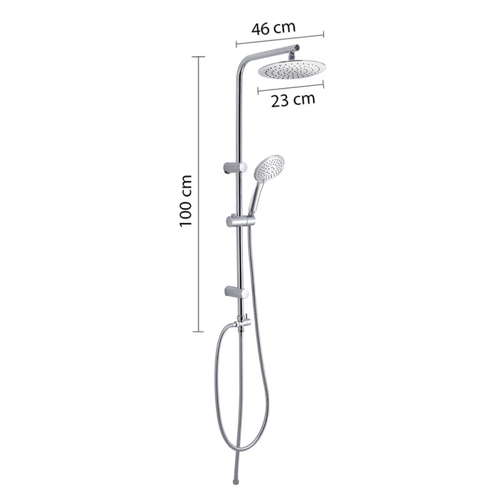 Colonna Doccia Regolabile Soffione 23 cm Acciaio Cromo Easy 04