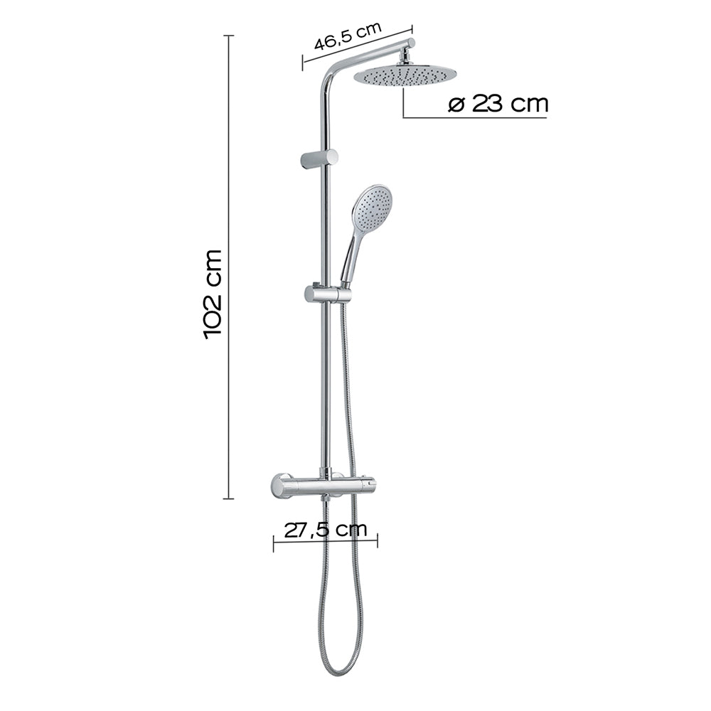 Colonna Doccia Regolabile  3 Getti Soffione 23 Cm Easy Mix 02