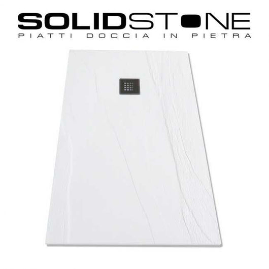Piatto doccia in pietra SOLIDSTONE alto 2,8 cm - Ardesia Bianco RAL 9003 - Misura: 70x90 x 2,8h