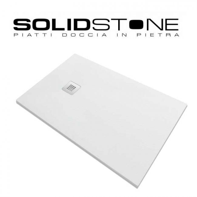 Piatto doccia in pietra SOLIDSTONE alto 2,8cm - Bianco RAL 9003 - Misura: 80x190 x 2,8h 