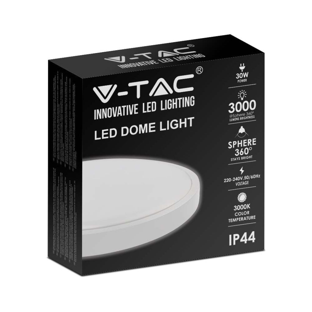 Luce a cupola a LED da 30 W 3000k round, cornice bianca IP44