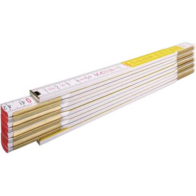 Doppiometro legno 617 stabila bianco/giallo decimetri rossi mt 2 (10 pezzi) Stabila