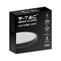 Luce a cupola a LED da 18 W 6500K round, cornice nera IP44