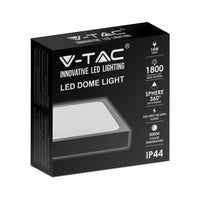 Luce a cupola LED da 24 W 6500k quadrati, cornice nera IP44