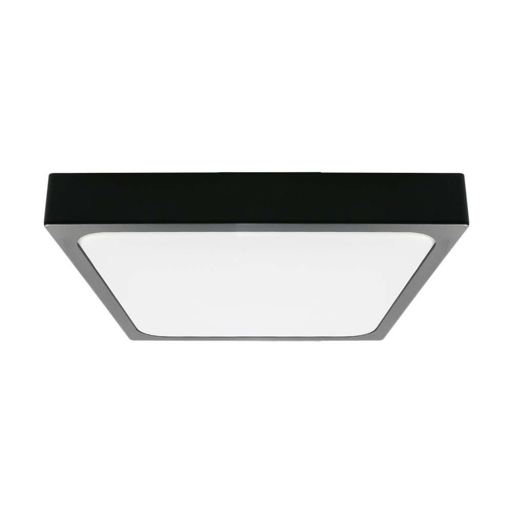 Luce a cupola LED da 24 W 6500k quadrati, cornice nera IP44