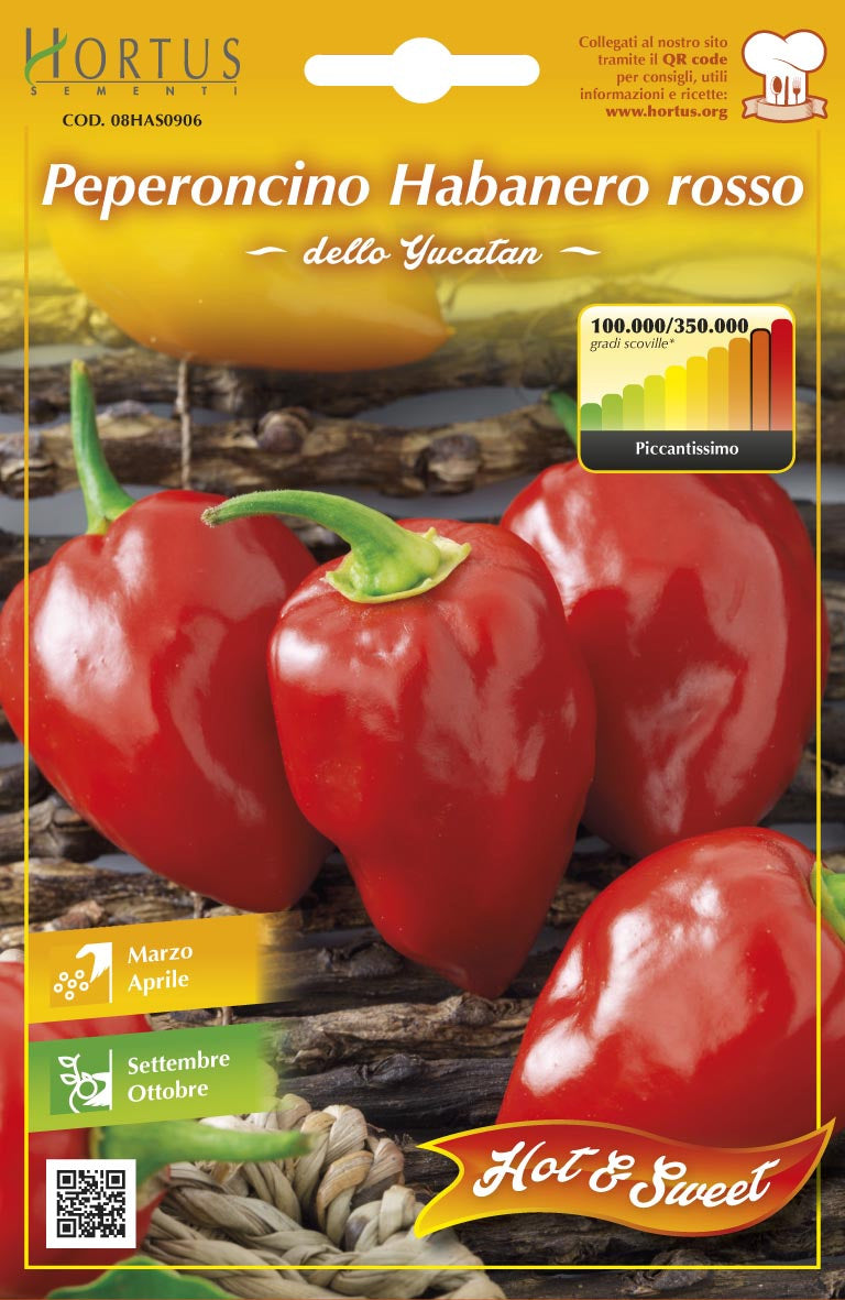 SEMI ORTO PEPERONCINO HABANERO ROSSO HORTUS SEMENTI PZ 10,0