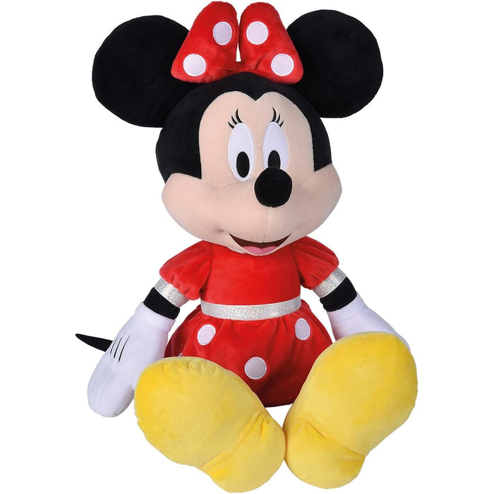 Peluche Minnie XL Da 60 Cm Con Abito Rosso A Pois Bianchi Pupazzo Idea Regalo