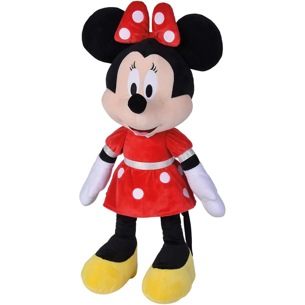 Peluche Minnie XL Da 60 Cm Con Abito Rosso A Pois Bianchi Pupazzo Idea Regalo