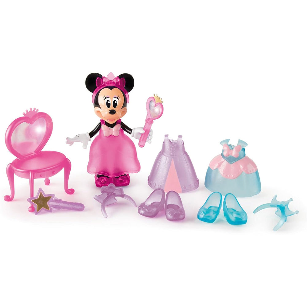 Minnie Like A Princess Bambola con 12 Accessori e Vestiti da 15 cm Idea Regalo