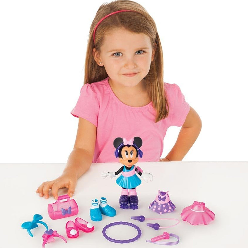 Minnie Glam & Train Bambola 15cm 12 Accessori Vestiti Intercambiabili Idea Regalo