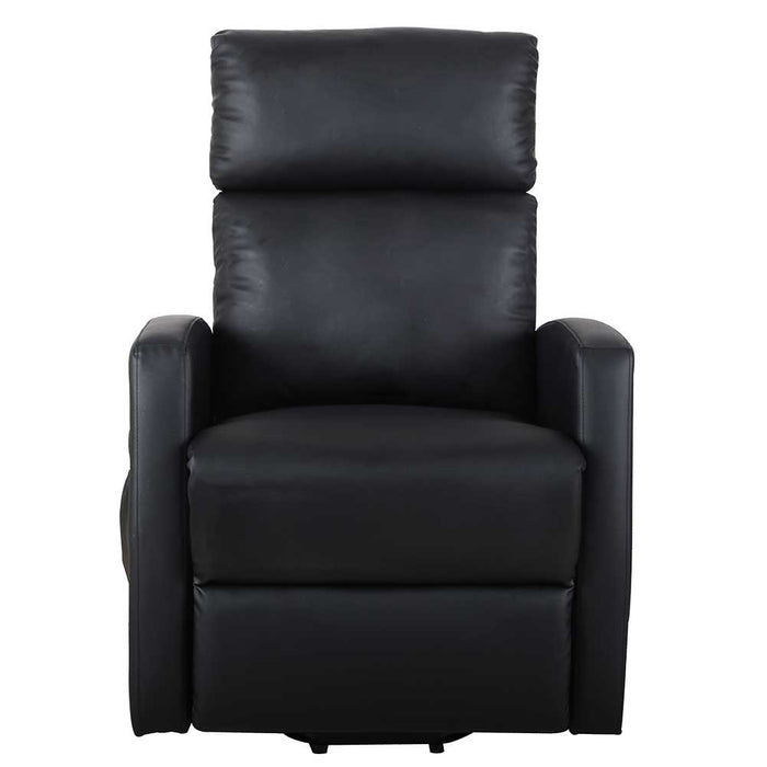 Poltrona Elettrica Telecomando Alzapersona Recliner Ecopelle Nero Schienale Alto