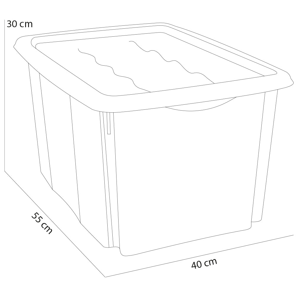 Set Scatole 4x45 L Portaoggetti Blu Plastica Cassetto Contenitore Salvaspazio