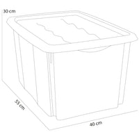 Set Scatole 4x45 L Portaoggetti Blu Plastica Cassetto Contenitore Salvaspazio