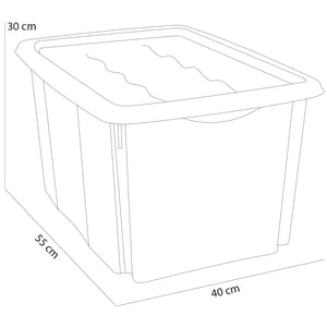 Set Scatole 4x45 L Portaoggetti Blu Plastica Cassetto Contenitore Salvaspazio