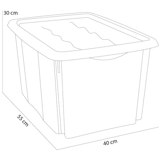 Set Scatole 4x45 L Portaoggetti Blu Plastica Cassetto Contenitore Salvaspazio