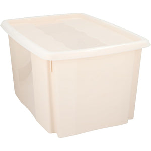 Set Scatole 4x45 L Portaoggetti Beige Plastica Cassetto Contenitore Salvaspazio