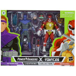 Power Rangers Tartarughe Ninja Raphael + Soldato Tommy pack figure 15 cm