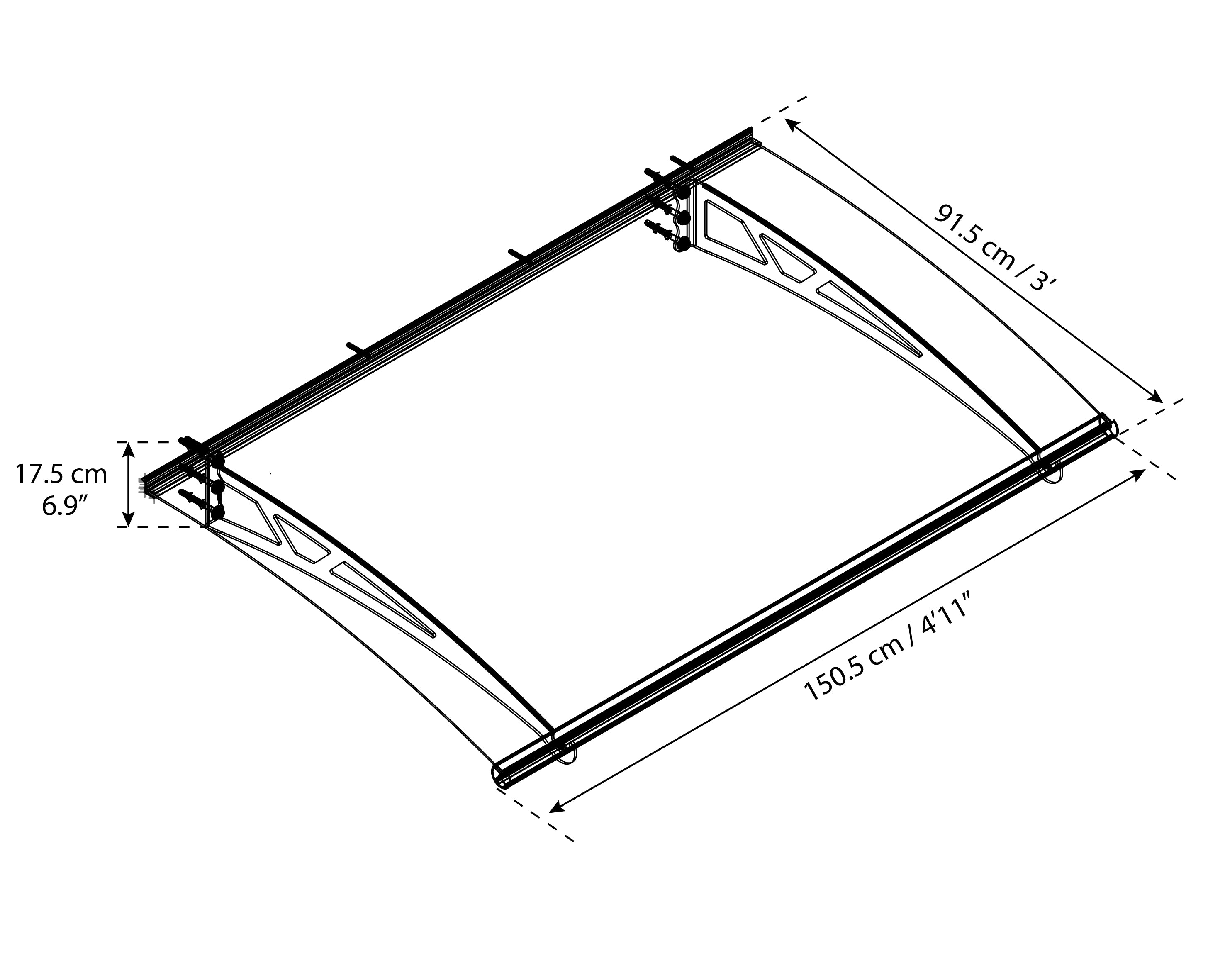 Canopia Altair Pensilina Da Esterno  150X91 cm  Trasparente