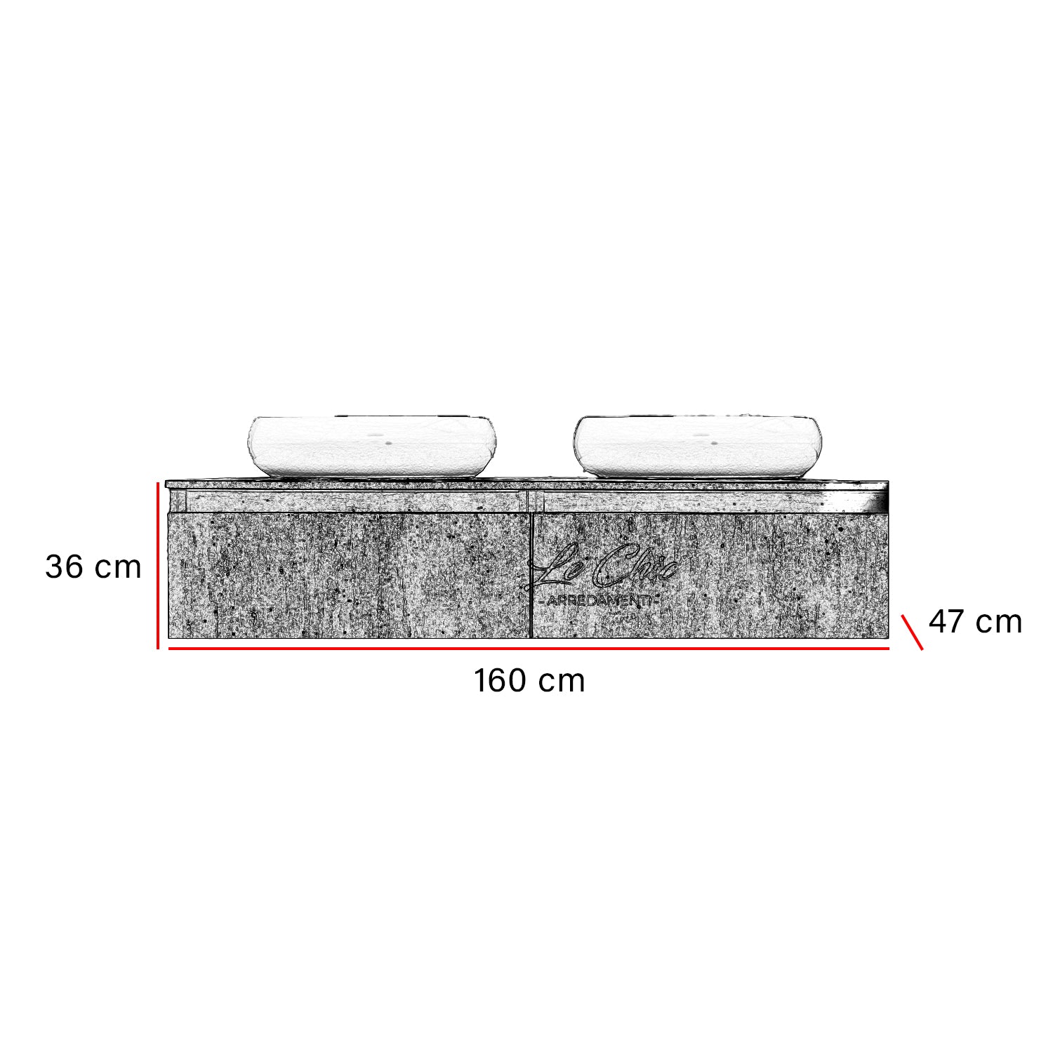 Mobile bagno moderno Urban doppio lavabo