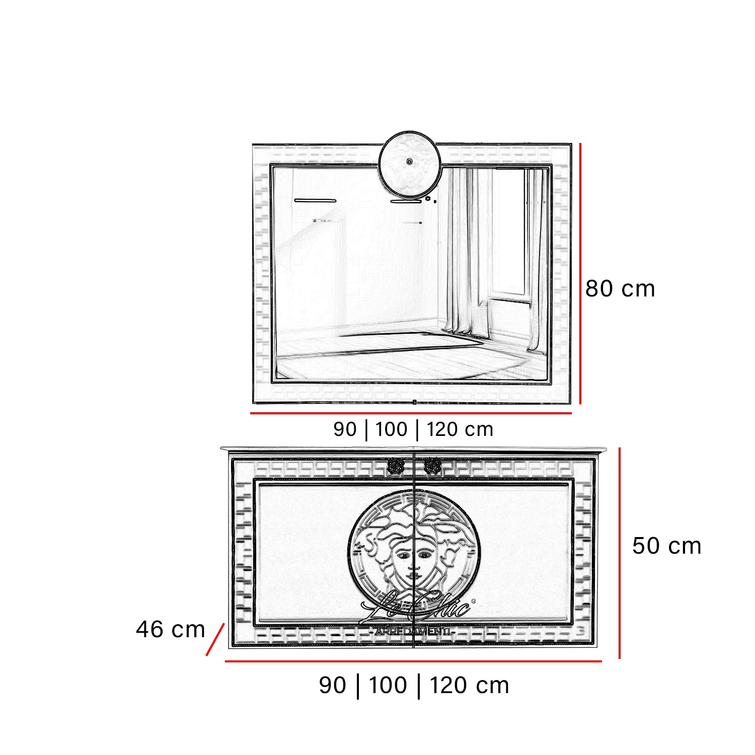 Mobile bagno moderno sospeso cronos - 90 cm