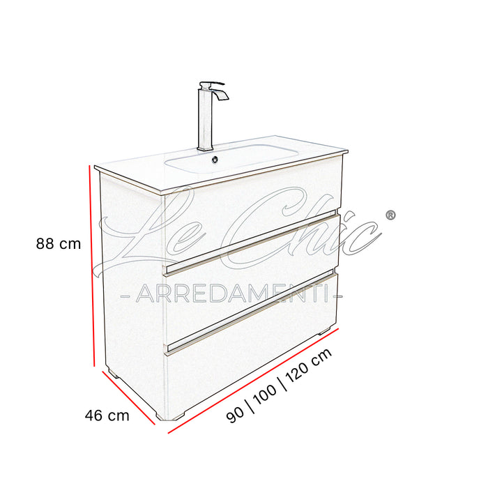 Mobile bagno moderno Perla - 100 cm