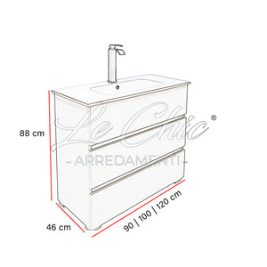 Mobile bagno moderno Perla - 90 cm