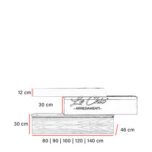 Mobile sospeso sfalsato Zenith Naturale - 120 cm