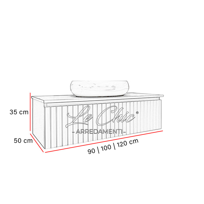 Mobile bagno moderno mini Washington - 120 cm Bianco