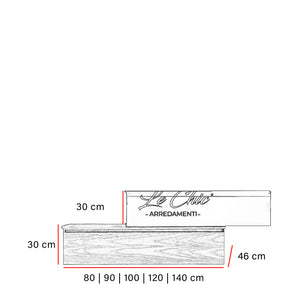 Mobile moderno sfalsato con ciotola modello Cancùn - 140 cm