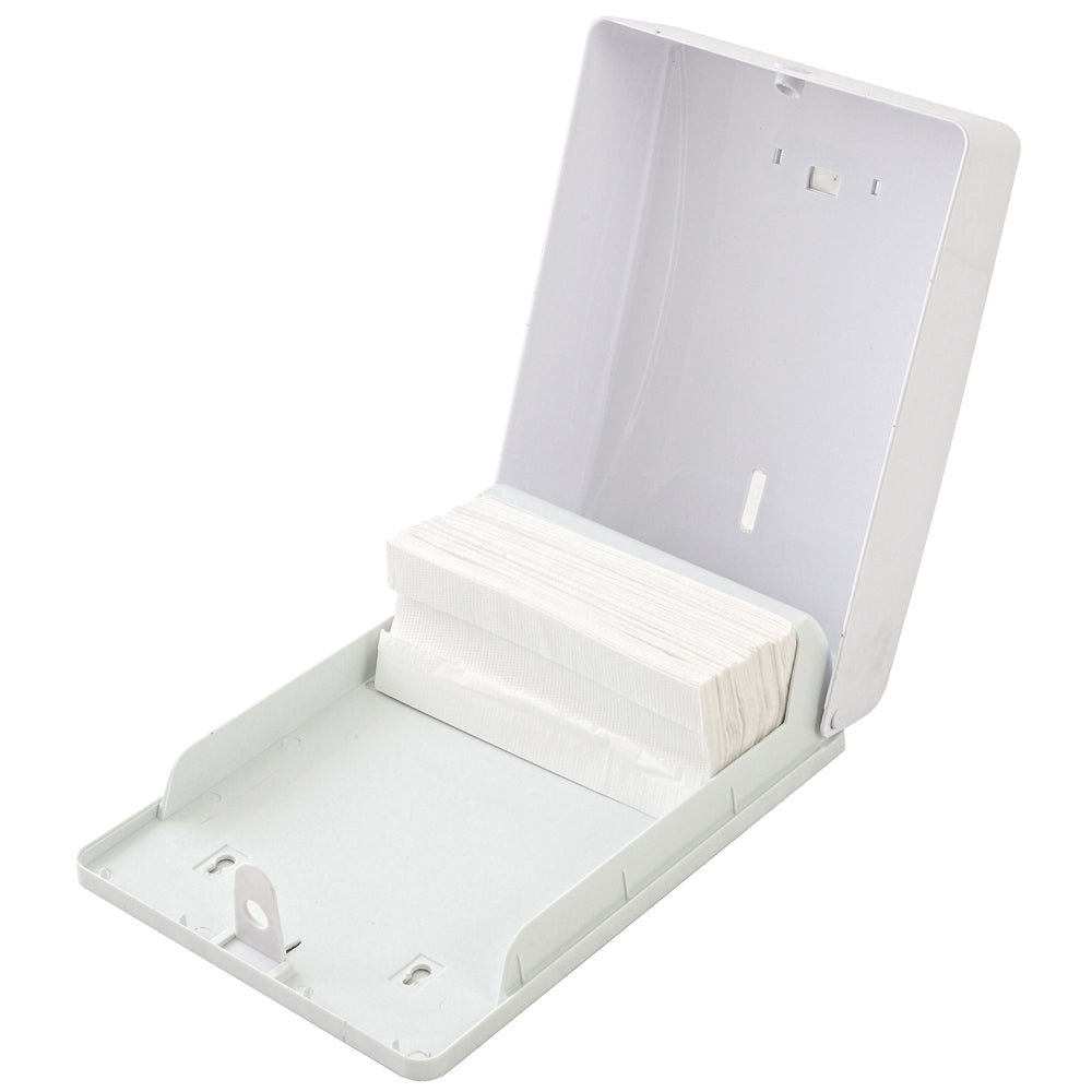 DISTRIBUTORE DISPENSER SALVIETTE CARTA PIEGATA A MURO PLASTICA BIANCO 36x25x10cm FERIDRAS 780009