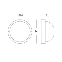 Applique Esterno Grande Industriale Tonda Alluminio E Vetro Nero 1 Luce E27