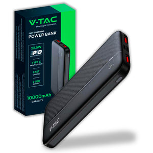 10000 mAh Fast Charger Power Bank Black