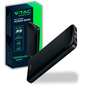 10000 mAh Fast Charger Power Bank Black