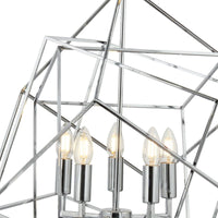 Lampadario Contemporaneo Cubo Acciaio Cromo 5 Luci E14