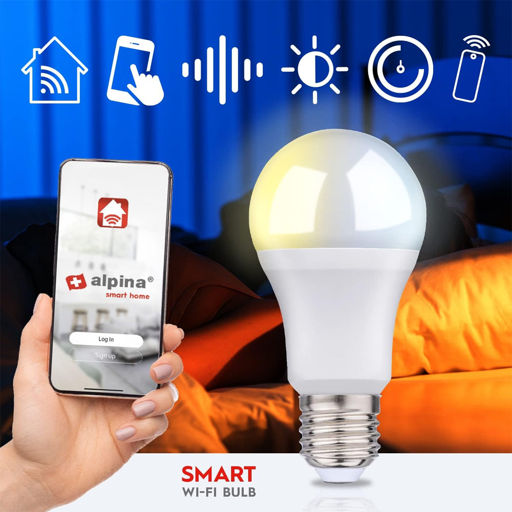 3xSmart Home Lampadina LED E27 Luce Bianca Fredda e Calda App Alexa e Google 9W