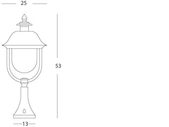 Lampada Palo Paletto da Cancello Color Grigio e Rame Linea Rustica  Sovil