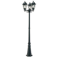 Lampada Palo per Giardino Alto Tre Luci Colore Nero per Esterno Linea Esagonale Sovil