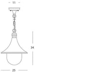 Lampada Sospesa Colore Nero per Esterno Linea Lampara Sovil