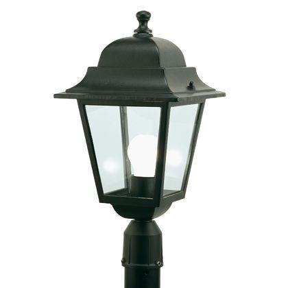 Lampada Testa Palo Diametro 60Mm Colore Nero da Esterno Linea Quadrata Sovil