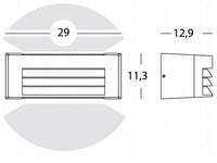 Lampada Applique con Griglia Colore Grigio per Esterno Linea Umbe Sovil