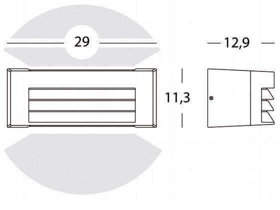 Lampada Applique con Griglia Colore Grigio per Esterno Linea Umbe Sovil