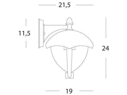 Lampada Applique in Basso Colore Nero per Esterno Linea Short Sovil