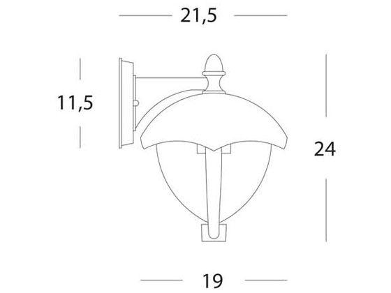 Lampada Applique in Basso Colore Nero per Esterno Linea Short Sovil