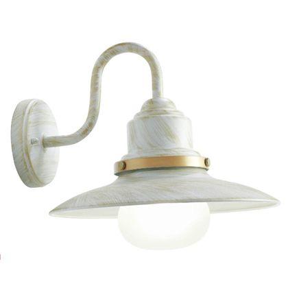 Lampada Applique in Basso Colore Bianco e Oro per Esterno Linea Fisher Sovil