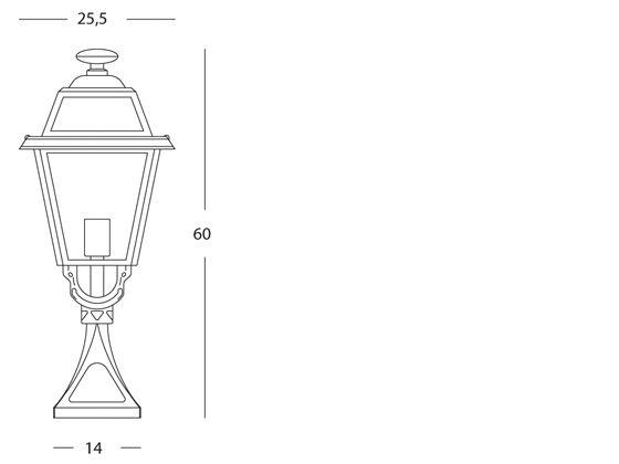 Lampada Palo Paletto da Cancello Colore Grigio per Esterno Linea Elegance Livos