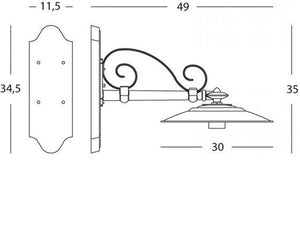 Lampada Applique Colore Grigio per Esterno Linea Antique Livos