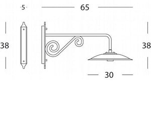 Lampada Applique Piccola Colore Grigio per Esterno Linea Piatto Antico Sovil