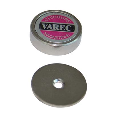 Cricchetto magnetico a pasticca rp varec mm 22 kg 3,0 + incontro (24 pezzi) Varec 