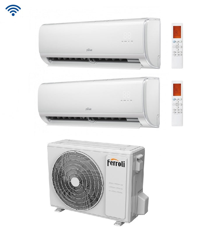 Climatizzatore Condizionatore Dual Split Inverter Ferroli Giada M 12000+12000 btu con 18-2 Wi-Fi Integrato Alexa e Google HOME 12+12  - NOVITA 