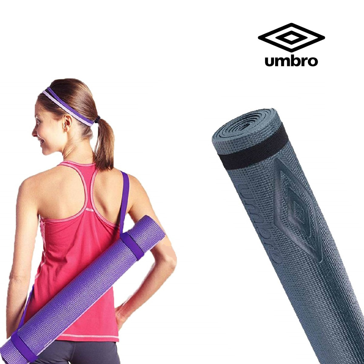 kit 4pz Tappetino Umbro Fitness Yoga Antiscivolo 175 x 60 cm Ideale x Palestra